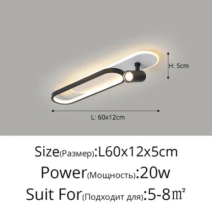 Minimalist LED Ceiling Light Long Strip Dining Room Track Spotlights Bedroom Hall Corridor Lamps for Lobby Lighting