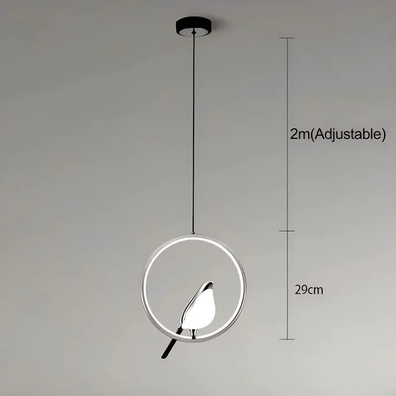 Magpie Pendant Lamp LED Living Room Bedroom Minimalist Elliptical Bedside Chandelier Restaurant Kitchen Circular Lighting Decor