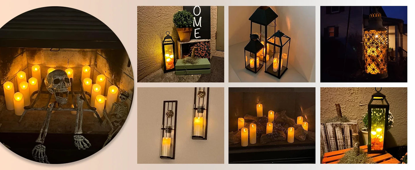 Flameless Flickering LED Candles Battery Operated for Wedding Birthday Party Romantic Ambience Home Decor Warm Light 3D Flame