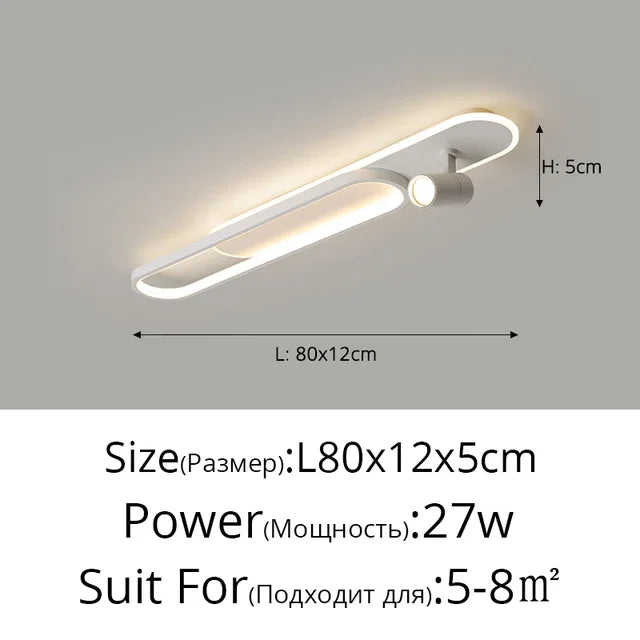 Minimalist LED Ceiling Light Long Strip Dining Room Track Spotlights Bedroom Hall Corridor Lamps for Lobby Lighting