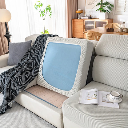Jacquard Sofa Slipcover Ribbed Pattern Seat Cushion Cover Elastic Furniture Protector Sofa Covers for Living Room Bedroom 1PC