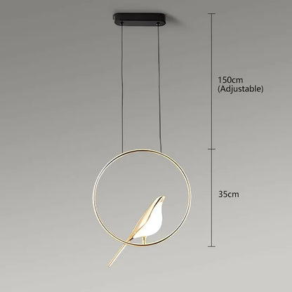 Magpie Pendant Lamp LED Living Room Bedroom Minimalist Elliptical Bedside Chandelier Restaurant Kitchen Circular Lighting Decor