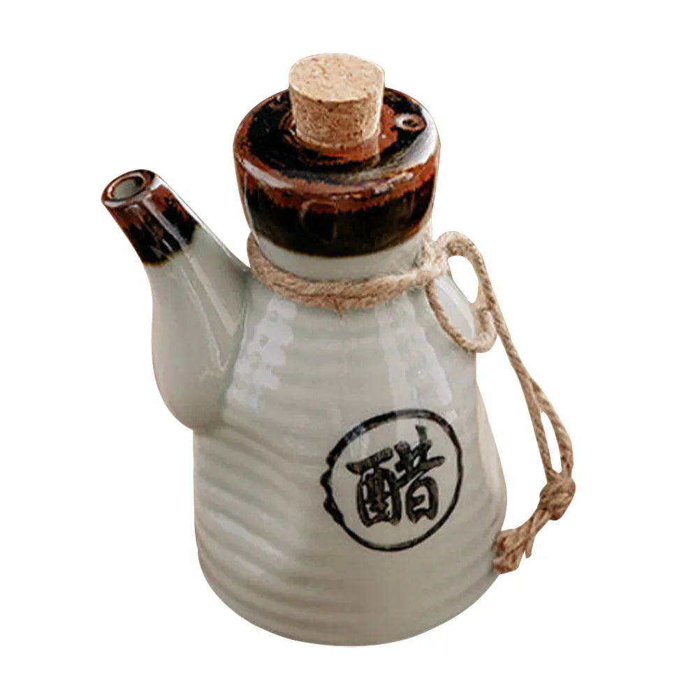 Black Japanese Style Ceramic Soy Sauce Bottle Kitchen Dining Accessories Home Seasoning Tools Oil Dispenser Condiment Holder