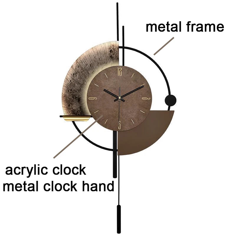 Living Room Wall-mounted Clock TV Background Wall Decoration Porch Wall Clocks with LED Light Home Decoration