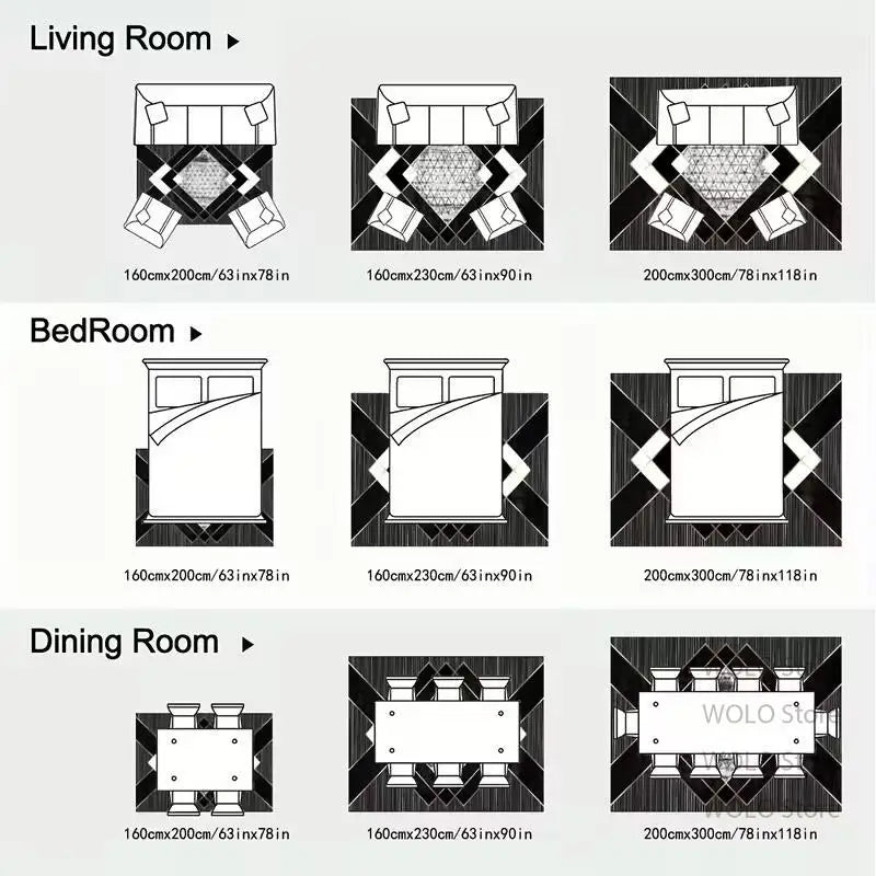 Persian-Style Floor Mat Classical Living Room Large Size Non-Slip Carpet Floor Bedroom and Living Room Lounge Rug Easy Clean