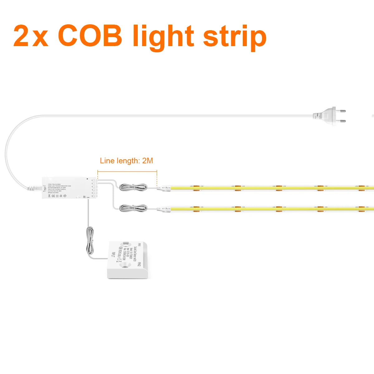 8mm Under Cabinet COB LED Strip Light Smart Door Sensor Switch for Bookcase Showcase Wardrobe  Closet Lighting Decor 1m-5m