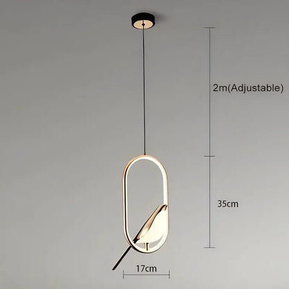 Magpie Pendant Lamp LED Living Room Bedroom Minimalist Elliptical Bedside Chandelier Restaurant Kitchen Circular Lighting Decor