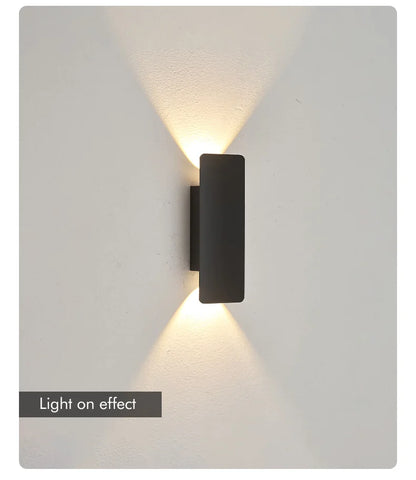 Outdoor Waterproof Wall Lamps Strip Aluminum Wall Lights 18W LED Black Wall Lamp Bedroom Exterior Outdoor Lighting Fixtures