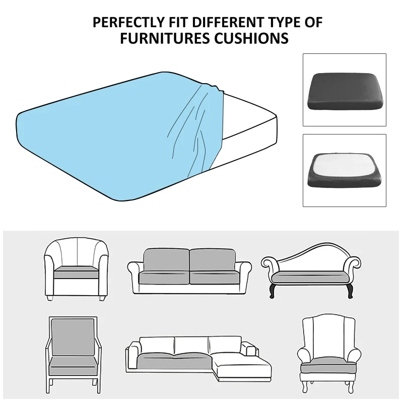 Jacquard Sofa Slipcover Ribbed Pattern Seat Cushion Cover Elastic Furniture Protector Sofa Covers for Living Room Bedroom 1PC