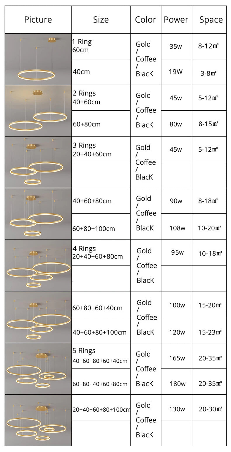 Modern Led Ceiling Chandelier Circular Ring Chandelier Living Bedroom Dining Room Lighting Home Indoor Lighting Decor Chandelier