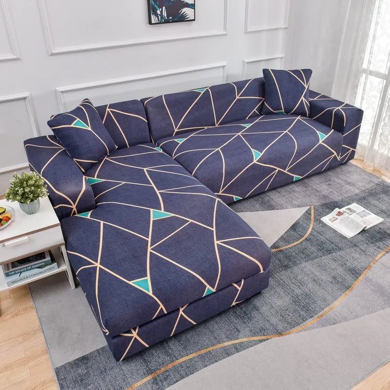 new style printed L shape sofa covers for living room sofa protector anti-dust elastic stretch covers for corner sofa cover