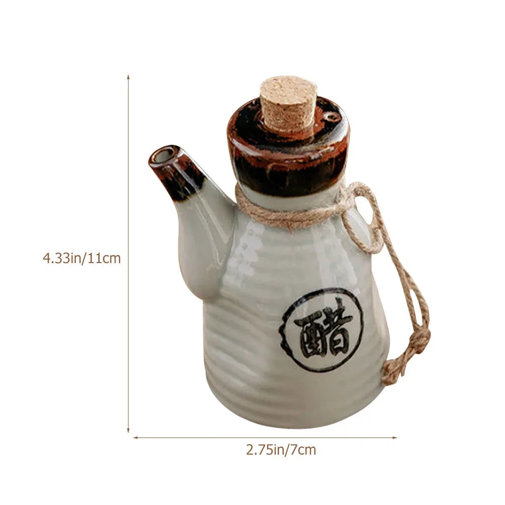 Black Japanese Style Ceramic Soy Sauce Bottle Kitchen Dining Accessories Home Seasoning Tools Oil Dispenser Condiment Holder