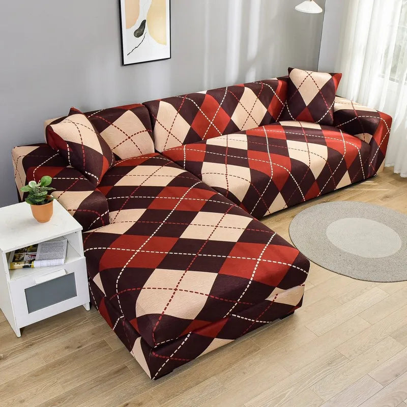 new style printed L shape sofa covers for living room sofa protector anti-dust elastic stretch covers for corner sofa cover