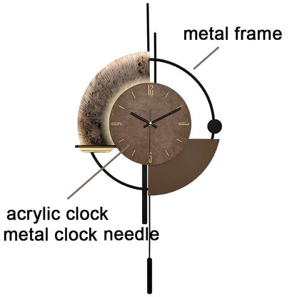 Living Room Wall-mounted Clock TV Background Wall Decoration Porch Wall Clocks with LED Light Home Decoration