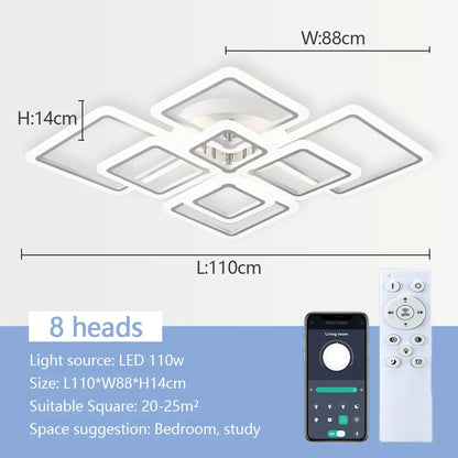 Nordic Pendant Light Ceiling Lamp Modern square LED Chandelier Suitable for Bedrooms Living Rooms Kitchen Dining Lighting Decor