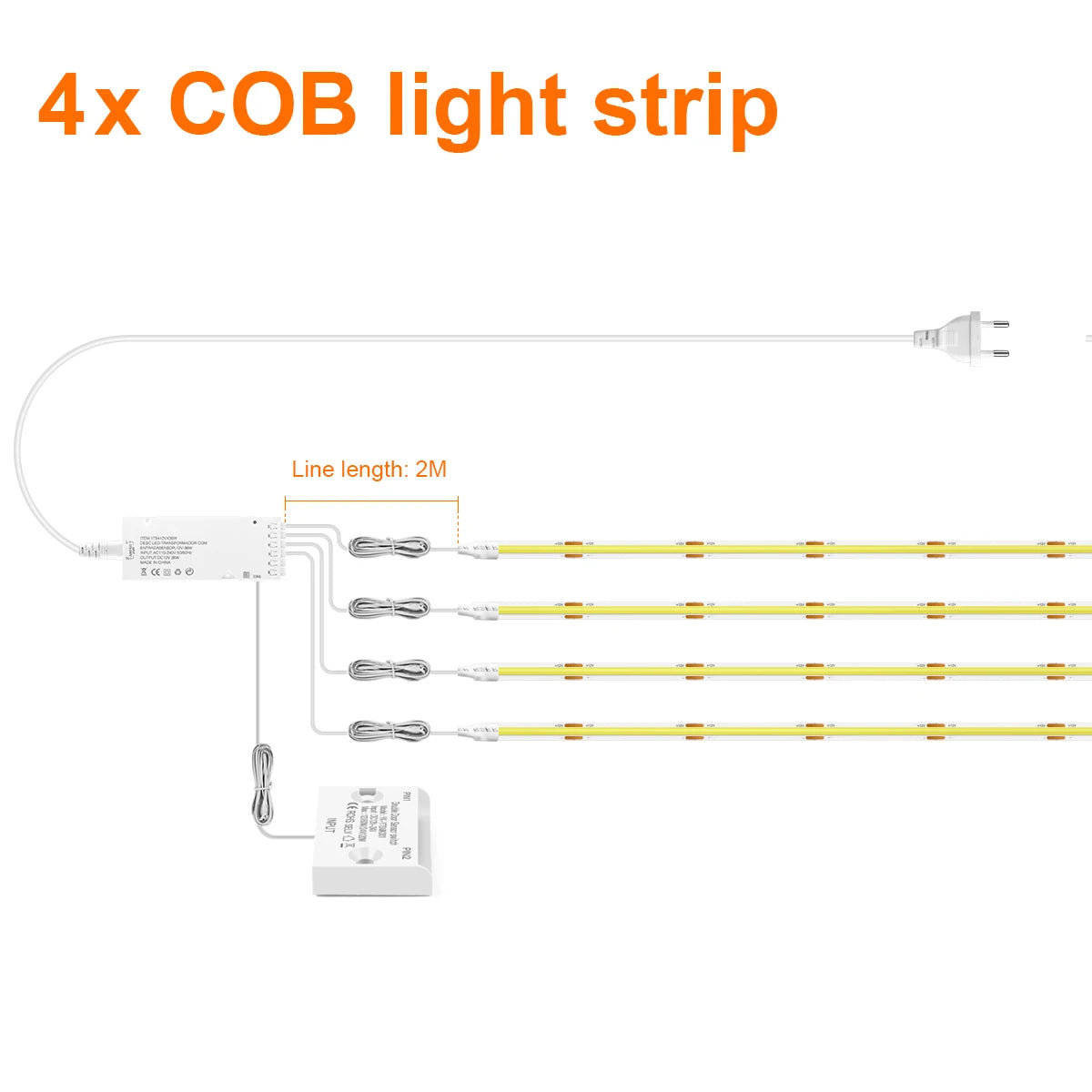 8mm Under Cabinet COB LED Strip Light Smart Door Sensor Switch for Bookcase Showcase Wardrobe  Closet Lighting Decor 1m-5m