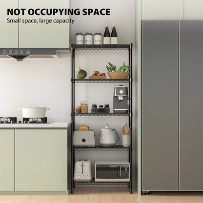 3/4/5 Tier Heavy Duty Shelving Units, Adjustable Metal Wire Storage Rack for Kitchen Garage Pantry Living Room Warehouse