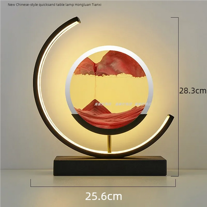 LED Moving Sand Art Table Lamp Quicksand Night Light 3D Sandscape Hourglass Bedside Lamps Flowing Sand Painting Home Decor Gifts