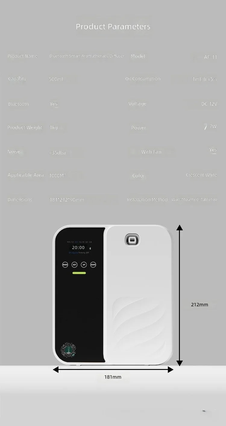 Aromatherapy Diffuser Automatic Fragrance Dispenser Home & Hotel Use Deodorizing Essential Oil Diffuser Mobile Control