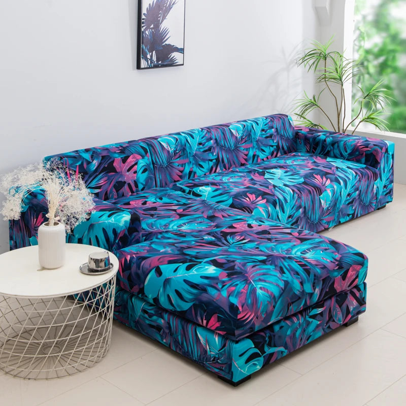 new style printed L shape sofa covers for living room sofa protector anti-dust elastic stretch covers for corner sofa cover