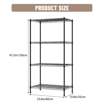 3/4/5 Tier Heavy Duty Shelving Units, Adjustable Metal Wire Storage Rack for Kitchen Garage Pantry Living Room Warehouse