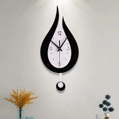 Waterdrop Swinging Wall Clock Acrylic Black and White Contrast Clock Home Living Room Bedroom Wall Decoration Clock