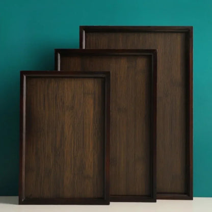 1pc Rectangular Wooden Serving Tray Dust-resistant Portable Tray Tableware Food Tray Home For Kitchen Dining Party Tea Bar Tray