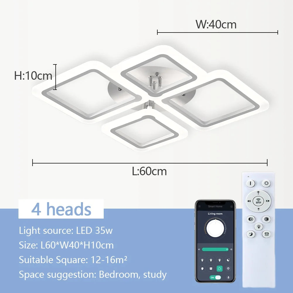 Nordic Pendant Light Ceiling Lamp Modern square LED Chandelier Suitable for Bedrooms Living Rooms Kitchen Dining Lighting Decor