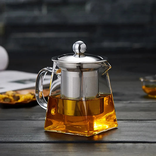 Heat Resistant Glass Teapot with Infuser Tea Kettle Tea Set Samovar Teaware For Loose Tea Home Kitchen Dining Bar
