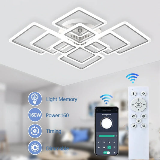 Nordic Pendant Light Ceiling Lamp Modern square LED Chandelier Suitable for Bedrooms Living Rooms Kitchen Dining Lighting Decor