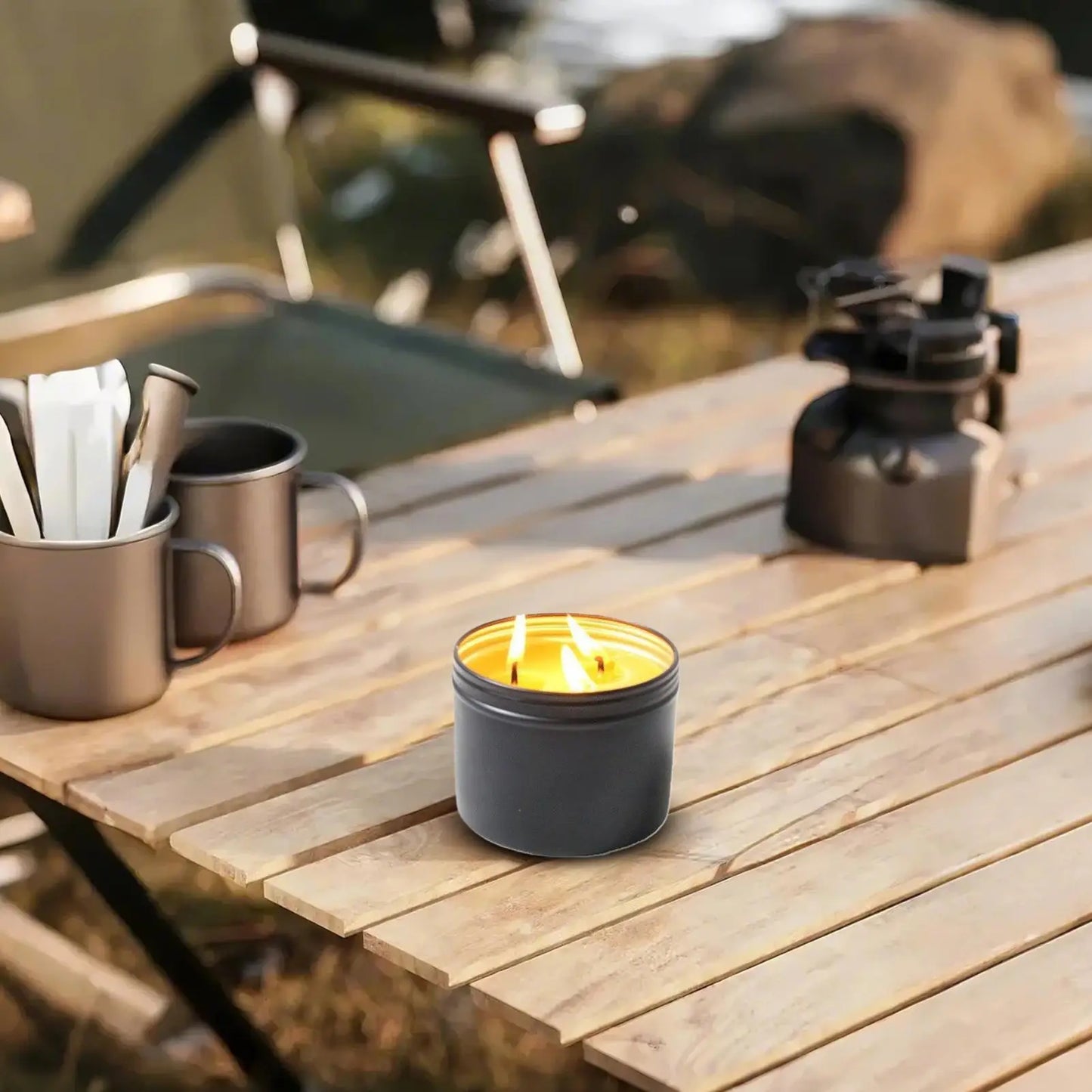 Power Outage Candles Unscented Candles with Jar 36 Hours Long Burning 3-Wick Lamp for Home Outdoor Activities Survival Fishing