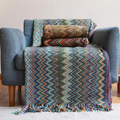Bohemian Knitted Throw Blankets with Tassels Blankets for Bed Sofa Decorative Blanket Soft Warm Blanket Bedspread Home Decor