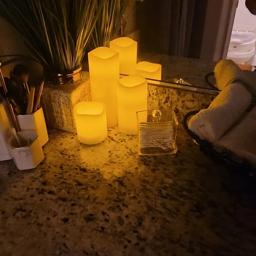 Flameless Flickering LED Candles Battery Operated for Wedding Birthday Party Romantic Ambience Home Decor Warm Light 3D Flame