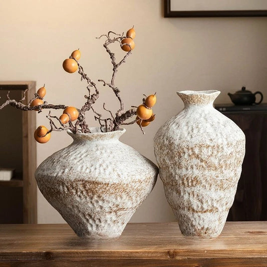 Ceramic Vase Wabi Sabi Style Vintage Vase for Home Decor, Zen Buddhist Decor, Oriental Flower Arrangement Vase for Living Room