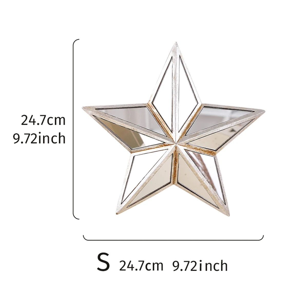 1PC, retro five-pointed star resin material glass mirror wall decoration hanging