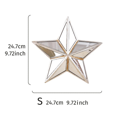 1PC, retro five-pointed star resin material glass mirror wall decoration hanging