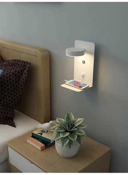 Bedroom Led Wall Lamps with USB Charge Wall Light Indoor Lamp for Living Room Decor Wall Panels with Switch Aisle Modern Sconce
