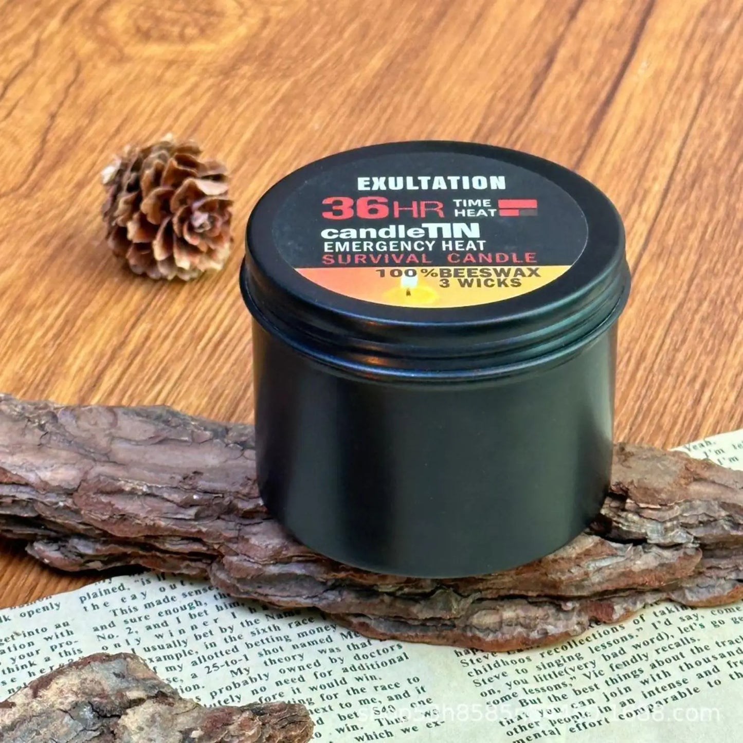 Power Outage Candles Unscented Candles with Jar 36 Hours Long Burning 3-Wick Lamp for Home Outdoor Activities Survival Fishing