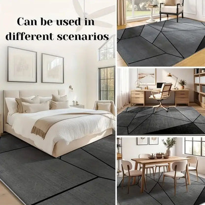VIKAMA Modern Geometry Large Area Carpet for Living Room and Bedroom Floor Mat Anti-Slip Indoor Area Carpet Home Decoration