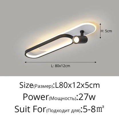 Minimalist LED Ceiling Light Long Strip Dining Room Track Spotlights Bedroom Hall Corridor Lamps for Lobby Lighting