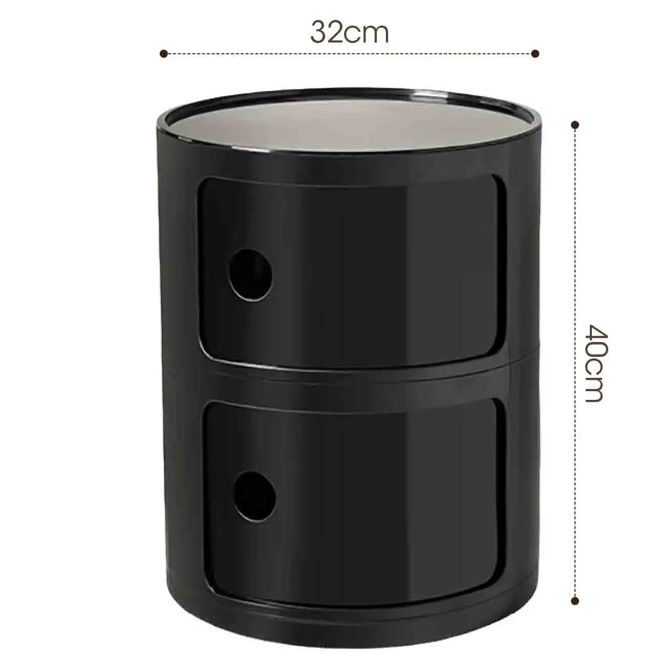 Bedside Table with Drawers Small Round Side Table Storage Cabinet Plastic Side Cabinet Nightstand for Bedroom Living Room