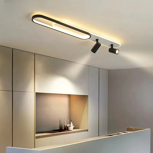 Minimalist LED Ceiling Light Long Strip Dining Room Track Spotlights Bedroom Hall Corridor Lamps for Lobby Lighting