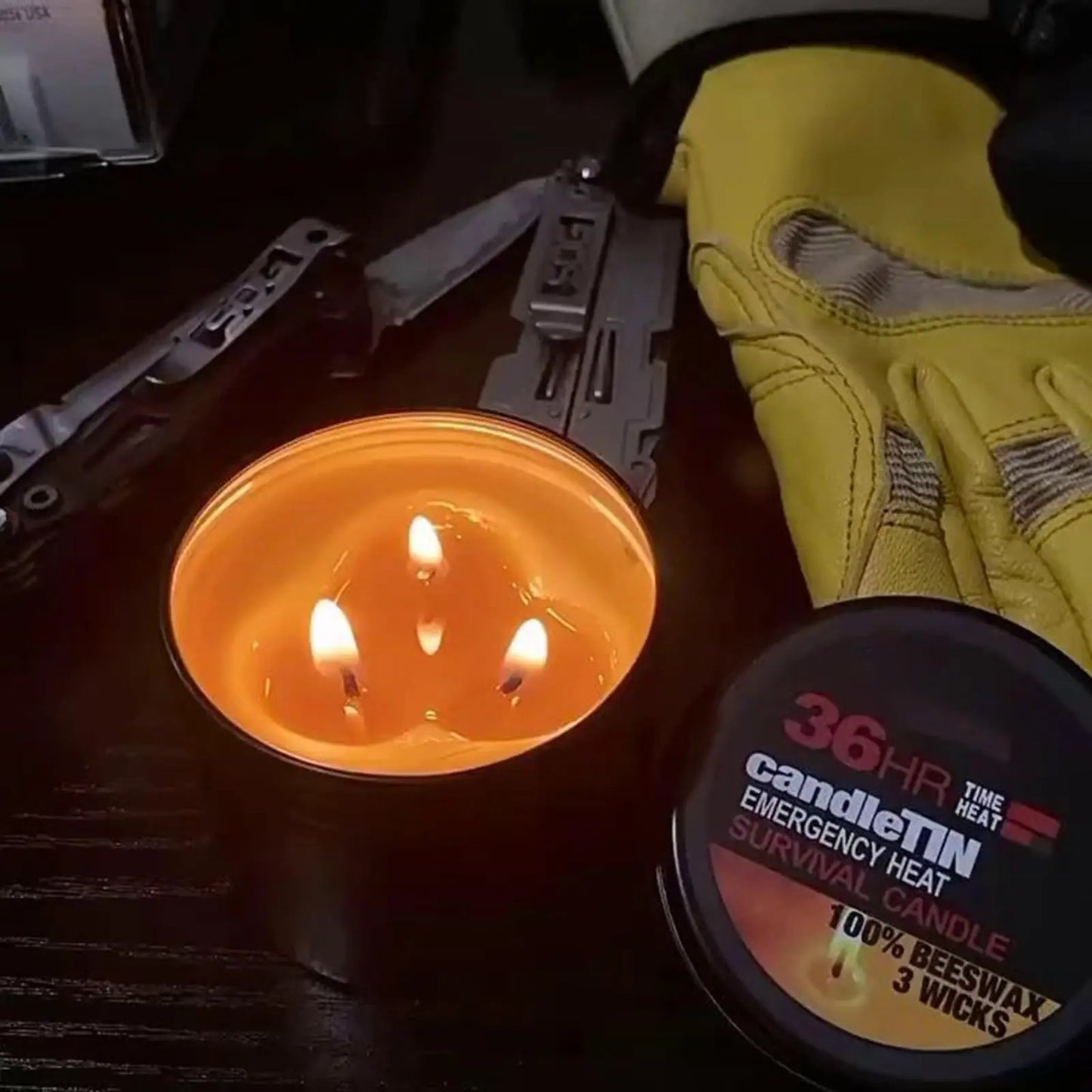 Power Outage Candles Unscented Candles with Jar 36 Hours Long Burning 3-Wick Lamp for Home Outdoor Activities Survival Fishing