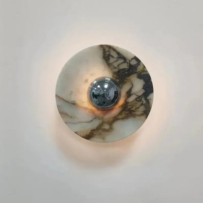 Modern Natural Marble Wall Lamp Round LED Wall Sconce Light Living Room Background Restaurant Bathroom Bedroom Lights Home Decor