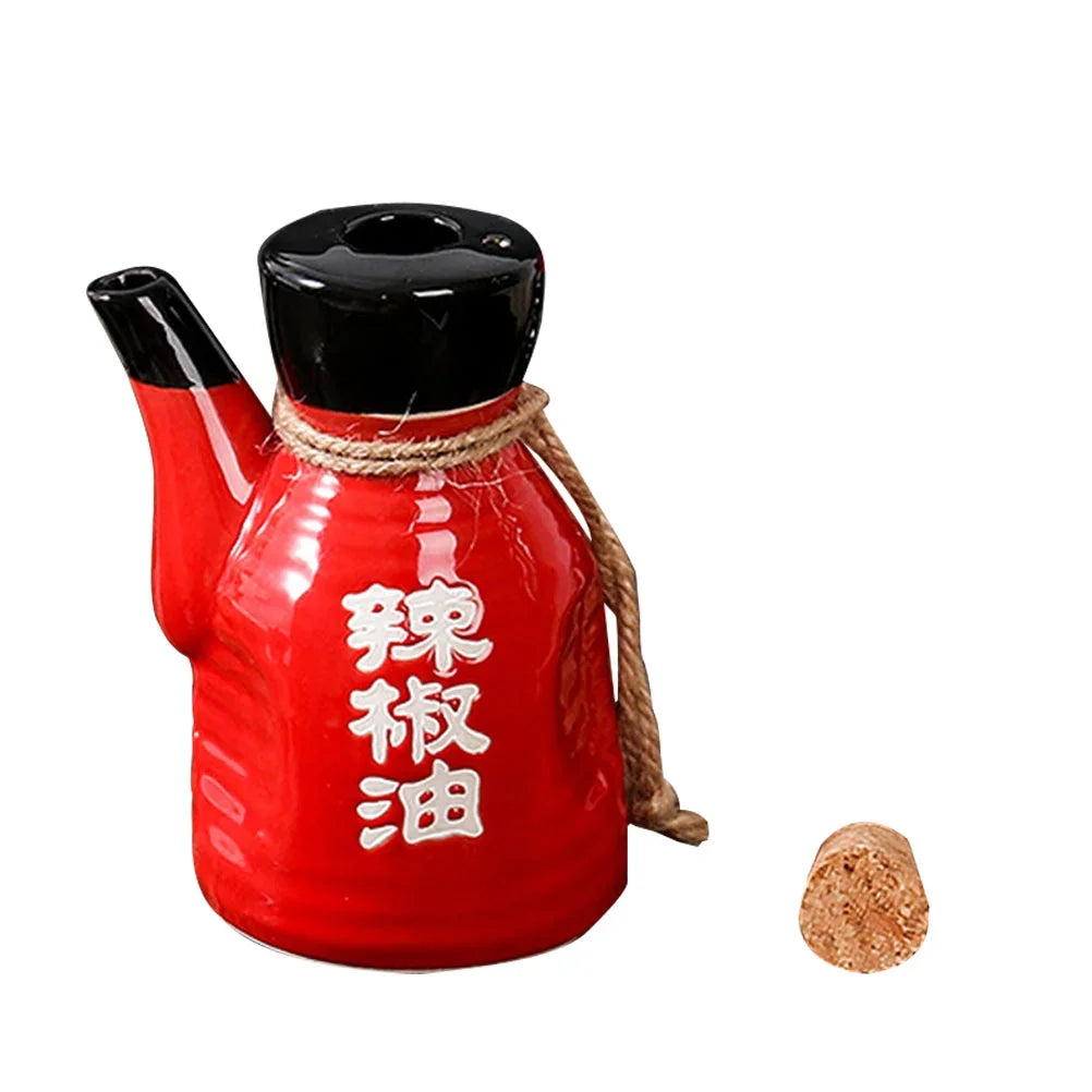 Black Japanese Style Ceramic Soy Sauce Bottle Kitchen Dining Accessories Home Seasoning Tools Oil Dispenser Condiment Holder