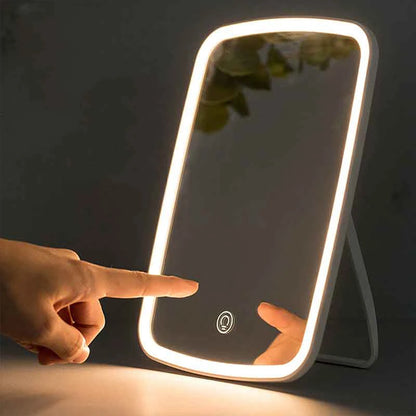 Jordan Judy Led Light Mirror  Intelligent  Makeup Mirrors Portable Rechargeable Desktop Touch-Screen Mirror