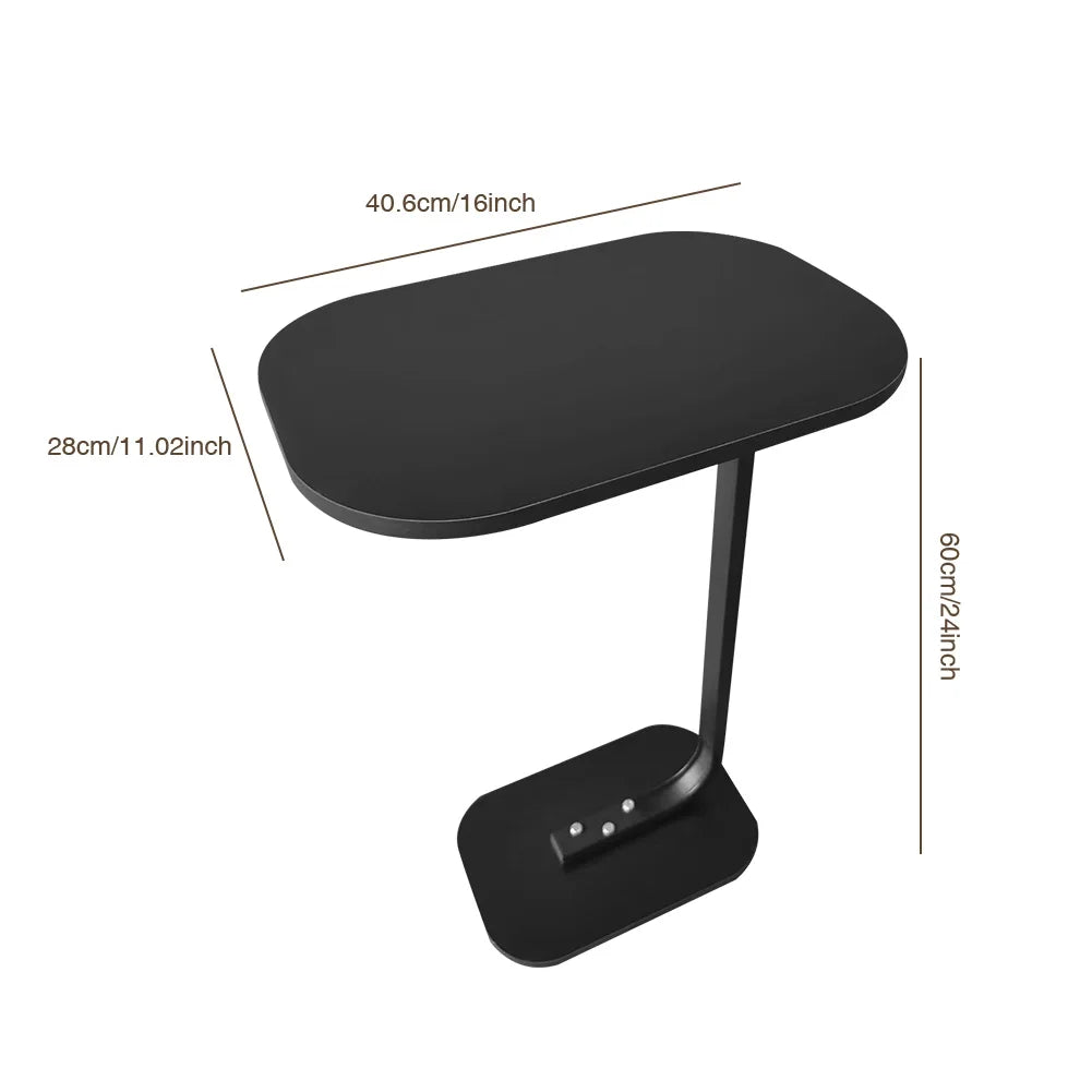 Modern Living C Shaped Sofa Side Table  24 in Tall Portable Corner Table C Shaped End Table for Coffee Drink Snack Living Room
