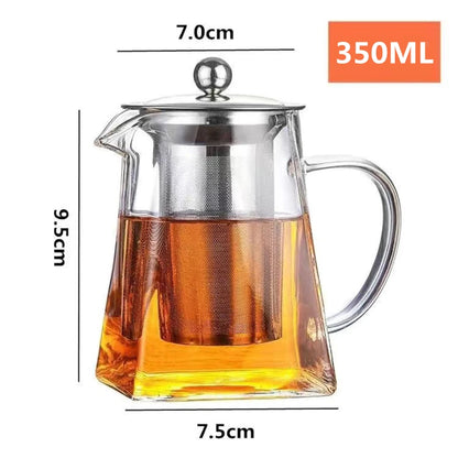 Heat Resistant Glass Teapot with Infuser Tea Kettle Tea Set Samovar Teaware For Loose Tea Home Kitchen Dining Bar