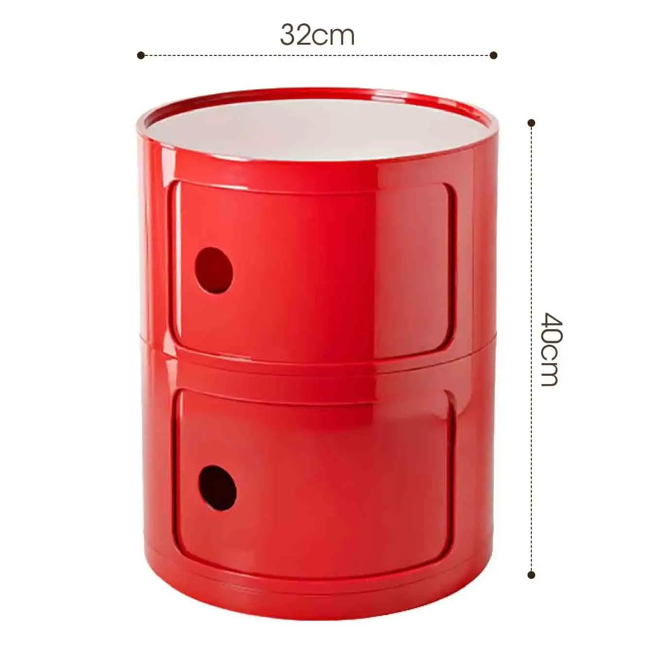 Bedside Table with Drawers Small Round Side Table Storage Cabinet Plastic Side Cabinet Nightstand for Bedroom Living Room