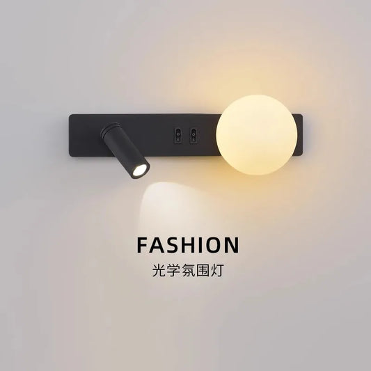 Bedroom Bedhead Reading Light Creative Minimalist LED with Switch Hotel Rooms Study Living Room Background Wall Decorative Light